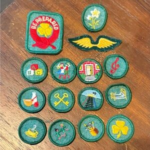 Vintage Girl Scout Merit and Proficiency Badges Set of 15